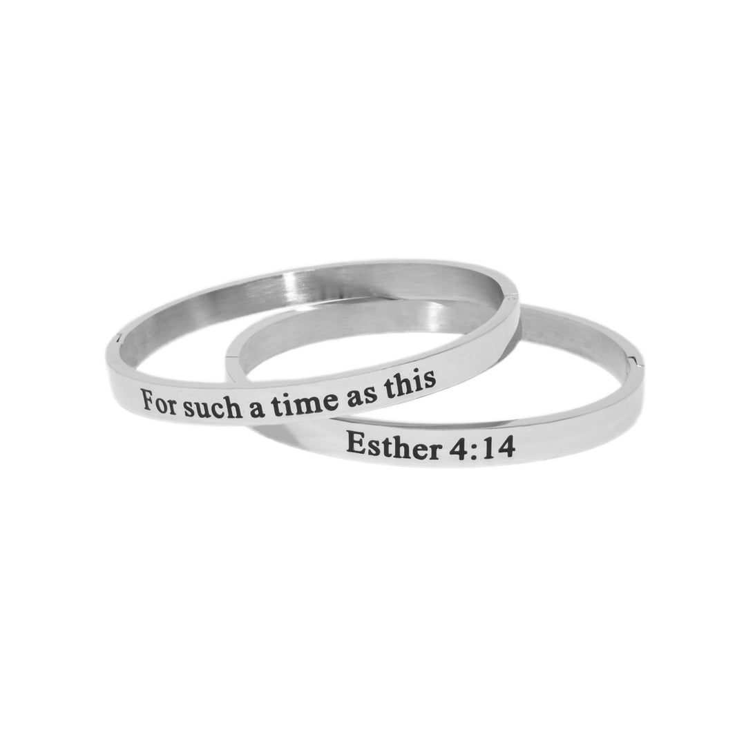 Silver FOR SUCH A TIME Bangle Bracelet