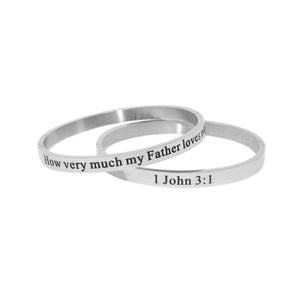 Silver HOW VERY MUCH MY FATHER LOVES Bangle Bracelet