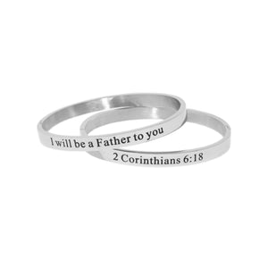 Silver I WILL BE A FATHER Bangle Bracelet