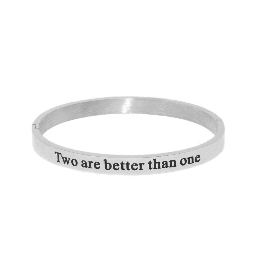 Silver TWO ARE BETTER Bangle Bracelet
