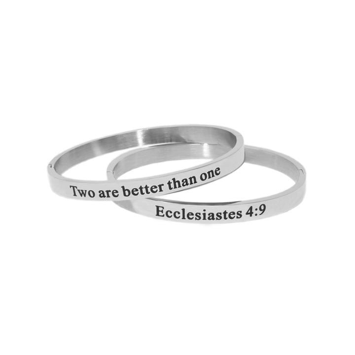 Silver TWO ARE BETTER Bangle Bracelet