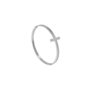 Silver BE STRONG Cross Bracelet