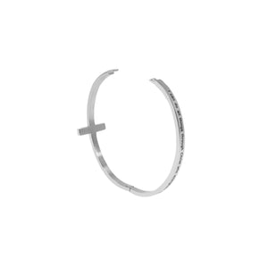 Silver I CAN DO ALL THINGS Cross Bangle Bracelet