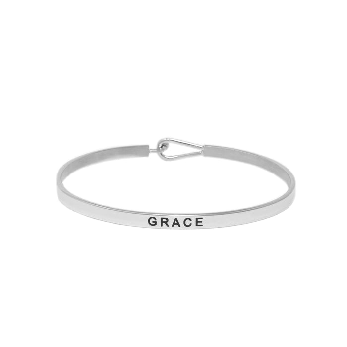 Silver GRACE Thin Hook Bracelet