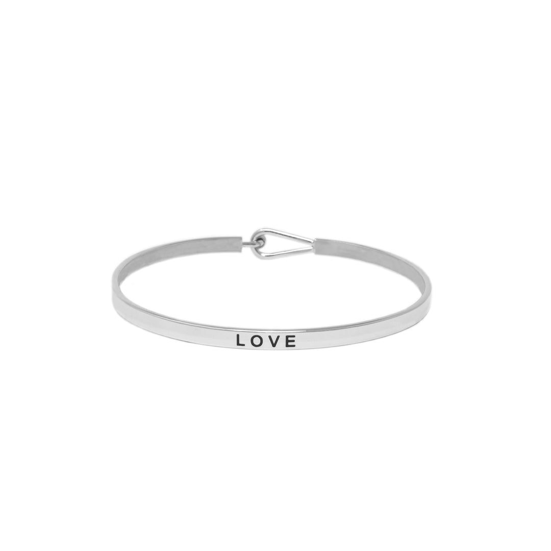 Silver LOVE Thin Hook Bracelet