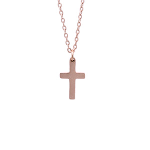 Rose Gold CZ Extra Small Cross Necklace