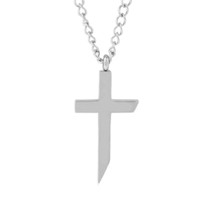 Silver MAN OF GOD Edge Cross Necklace