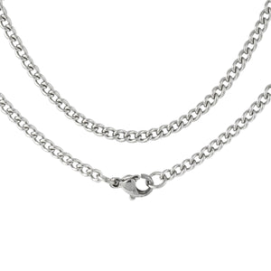 Silver MAN OF GOD Edge Cross Necklace