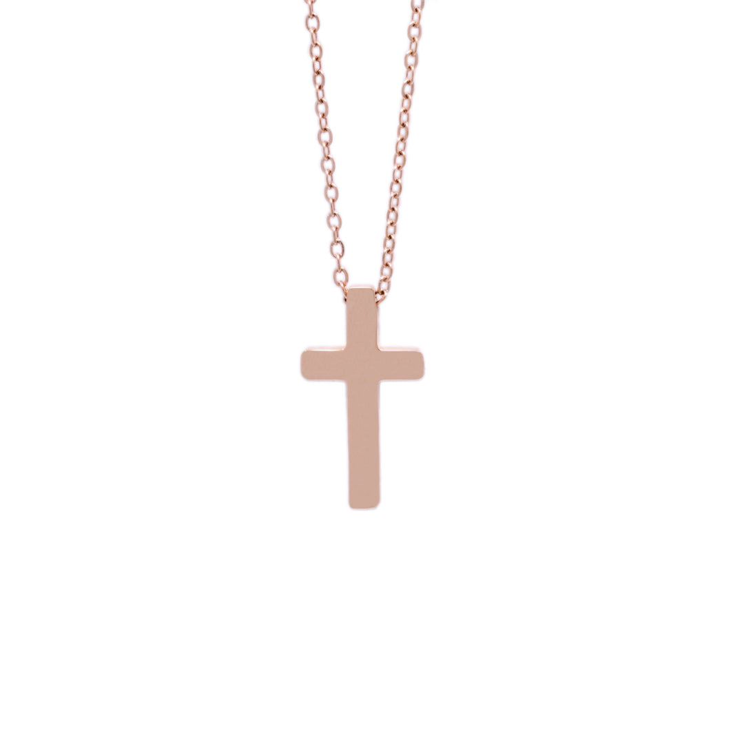 Rose Gold BELOVED Dainty Cross Necklace