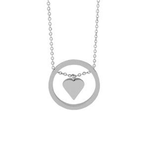 Silver HOPE Floating Heart Necklace