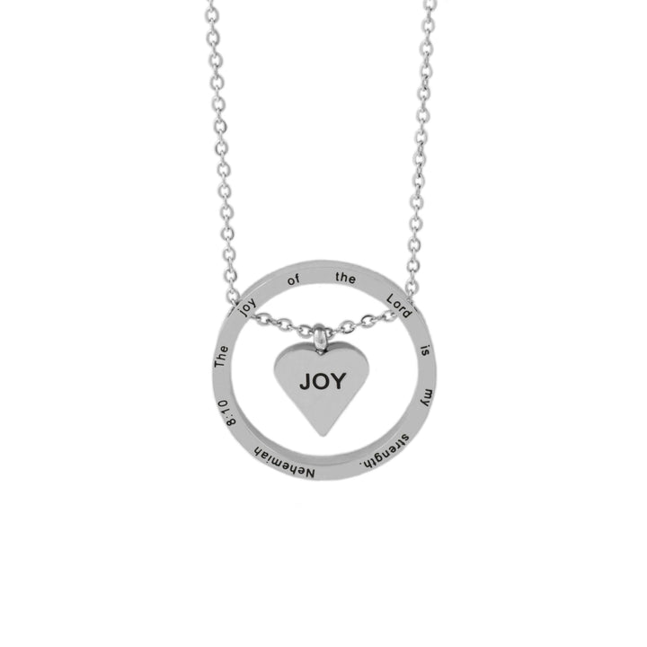 Silver JOY Floating Heart Necklace