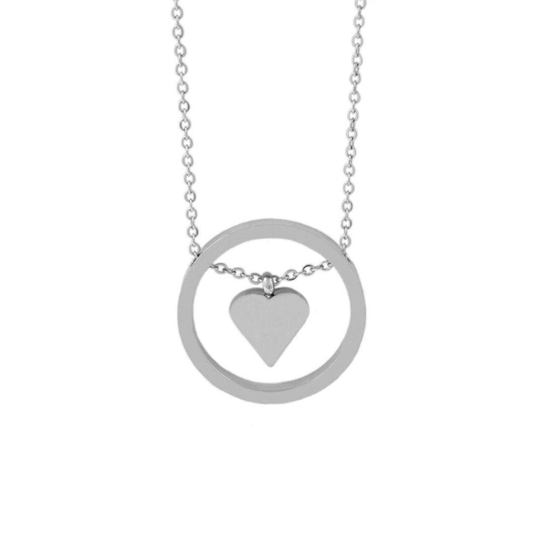 Silver JOY Floating Heart Necklace