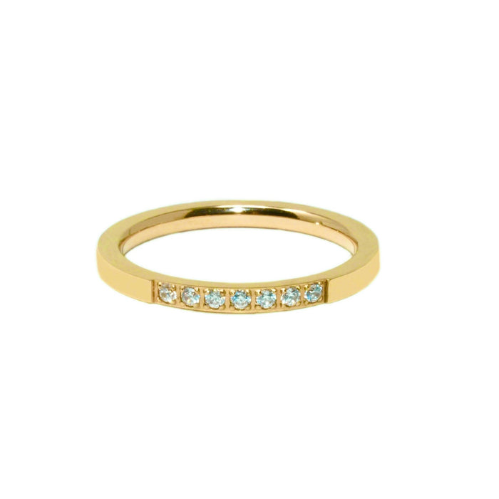 Gold BE STRONG CZ Ring
