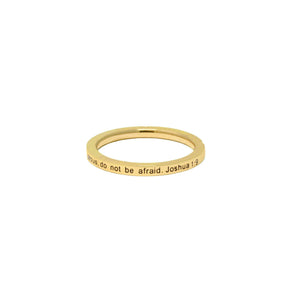 Gold BE STRONG CZ Ring