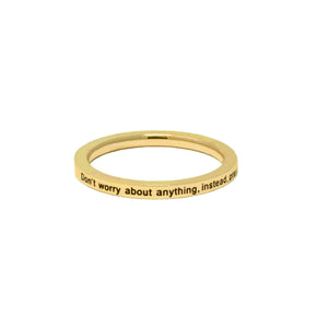 Gold DON'T WORRY Ring
