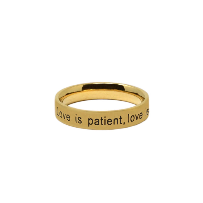 Gold LOVE IS PATIENT Thin Band