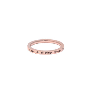 Rose Gold I CAN DO ALL THINGS CZ Ring