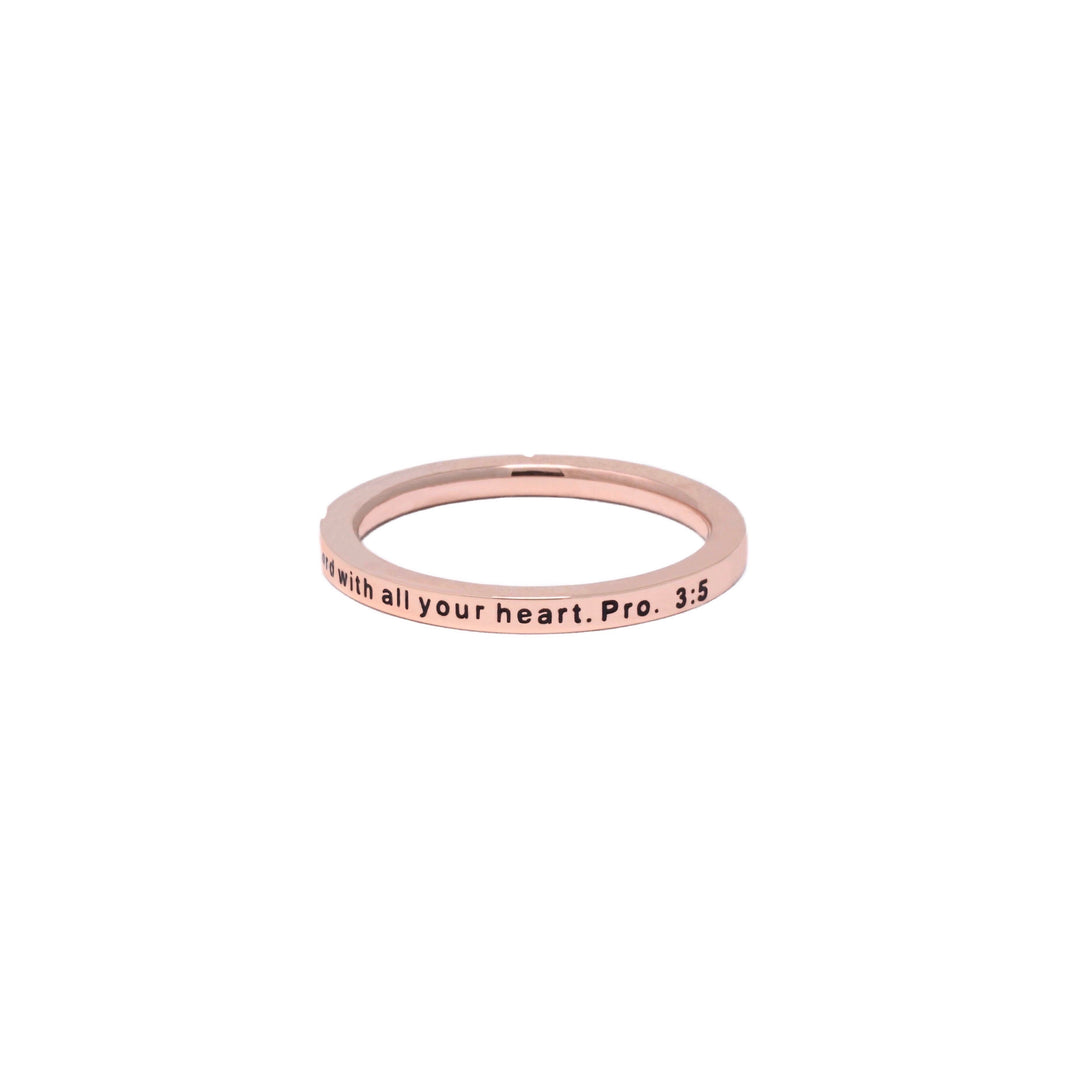 Trust In The Lord - Rose Gold CZ Ring