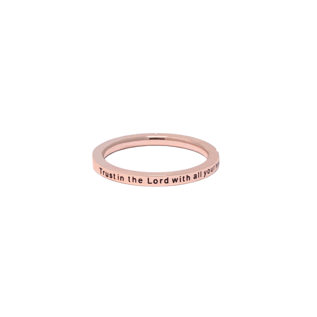 Trust In The Lord - Rose Gold CZ Ring