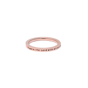 Rose Gold TRUST IN THE LORD CZ Ring