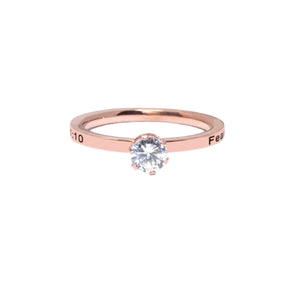 Rose Gold Raised Solitaire FEAR NOT CZ Ring