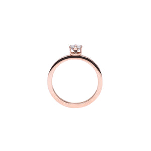 Rose Gold Raised Solitaire FEAR NOT CZ Ring