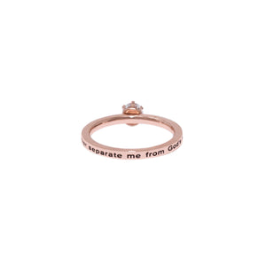 Rose Gold Raised Solitaire NOTHING CAN SEPARATE ME CZ Ring