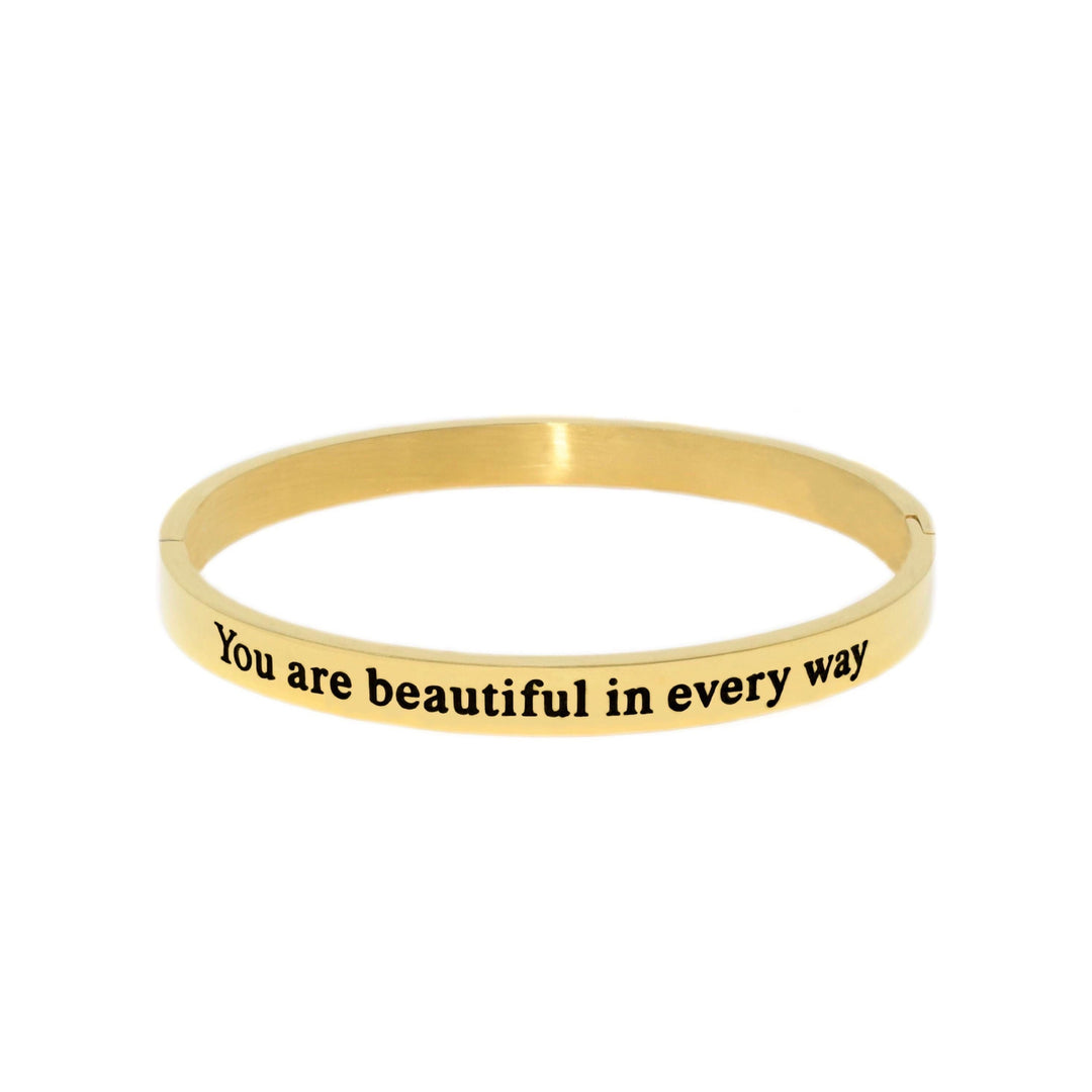 You Are Beautiful In Every Way - Gold Bangle Bracelet