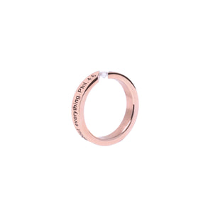 Rose Gold DON'T WORRY CZ Single Stone Ring