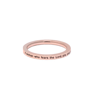 Rose Gold A WOMAN WHO FEARS Ring