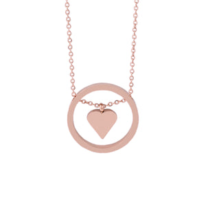 Rose Gold TRUST Floating Heart Necklace