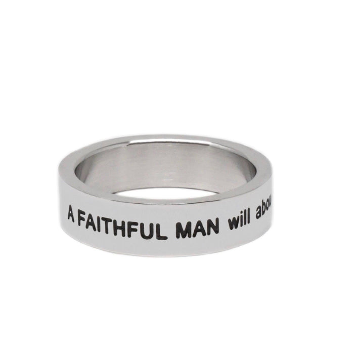 Silver A FAITHFUL MAN Smooth Ring