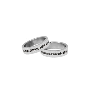 Silver A FAITHFUL MAN Smooth Ring