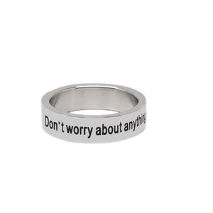 Silver DON'T WORRY Smooth Ring