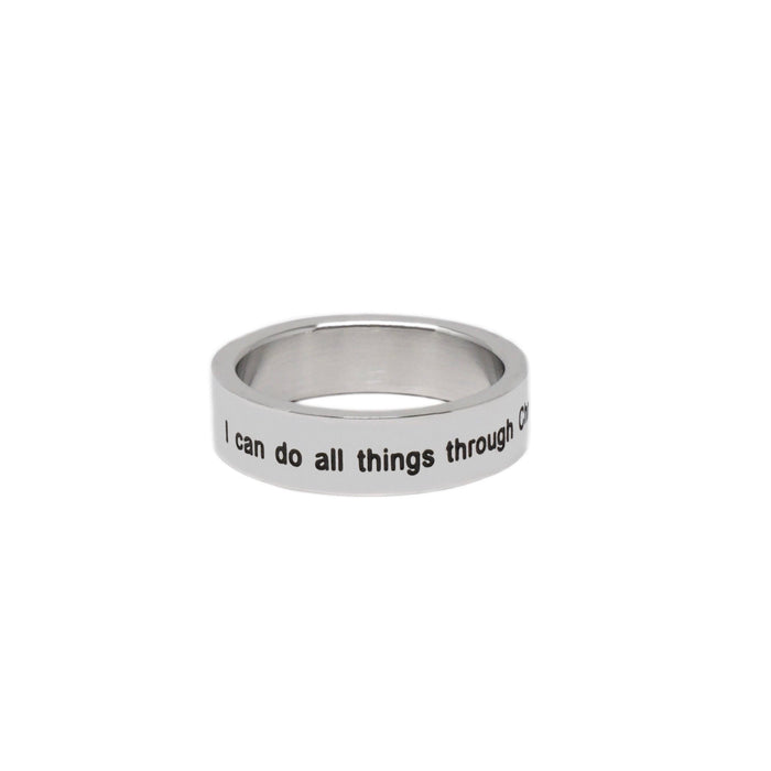 Silver I CAN DO ALL THINGS Smooth Ring