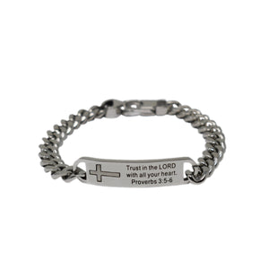 Silver TRUST IN THE LORD Chain Bracelet