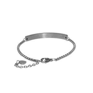 Silver BE STILL AND KNOW Chain Bar Bracelet