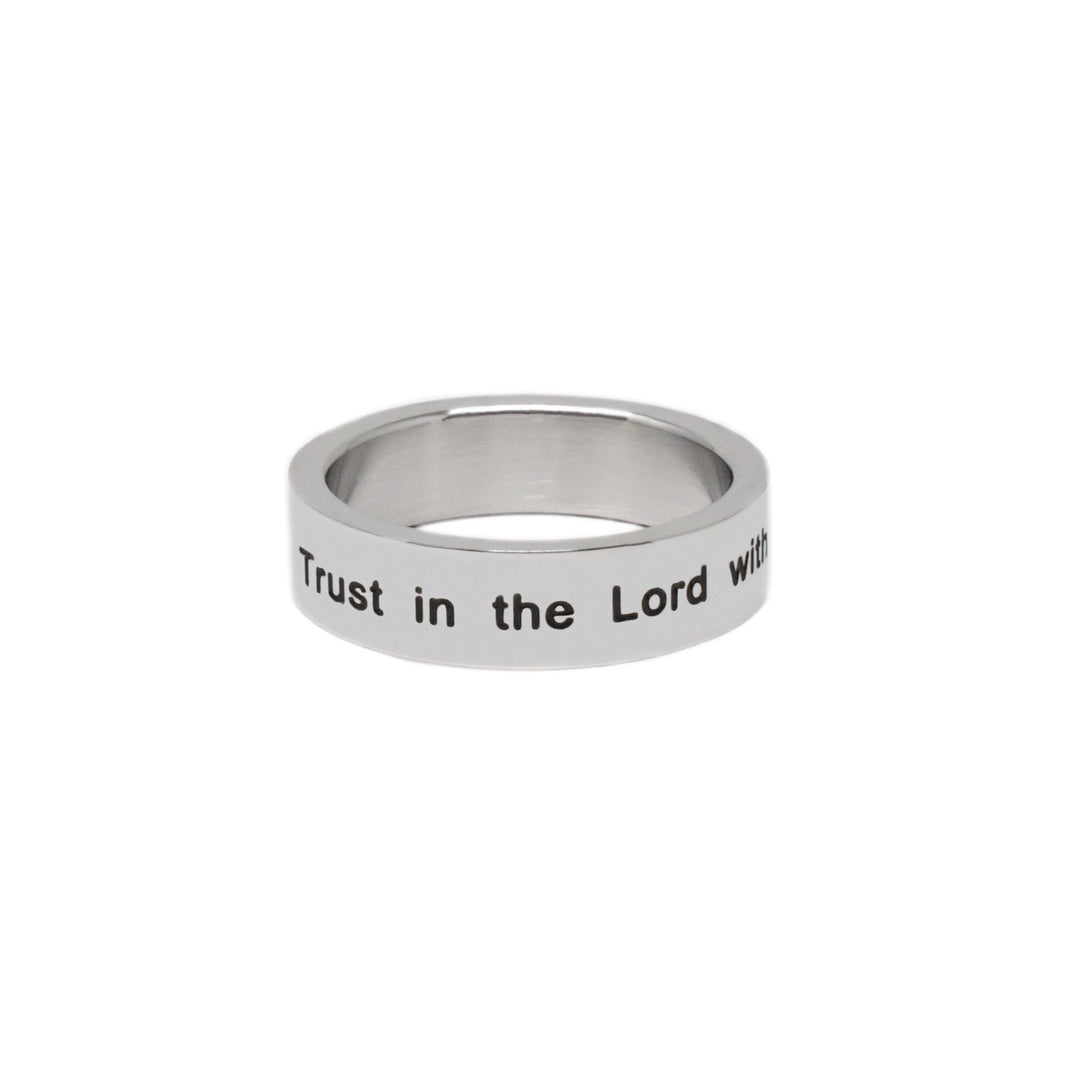 Trust In The Lord - Silver Smooth Ring