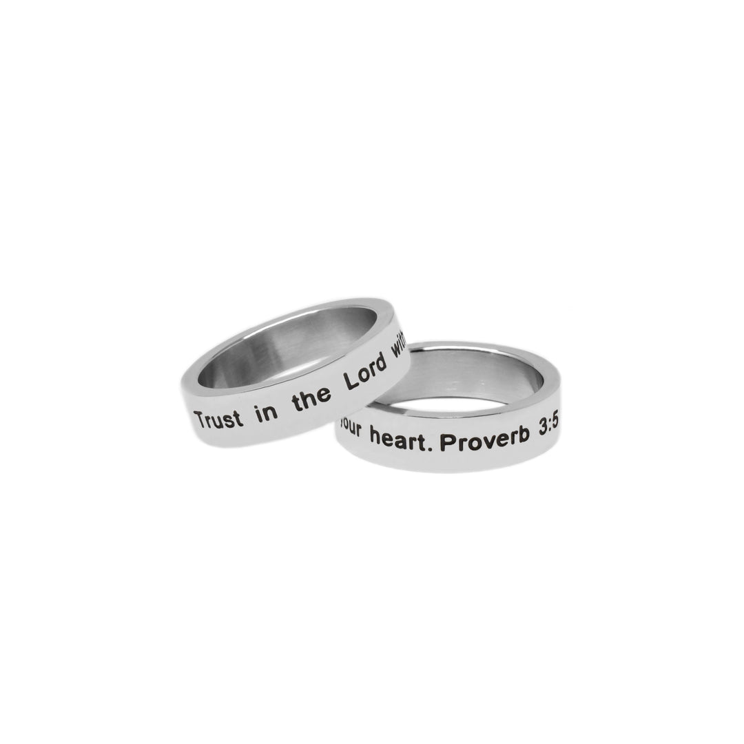 Trust In The Lord - Silver Smooth Ring