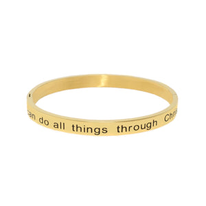 Gold I CAN DO ALL THINGS Bangle Bracelet