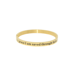 Gold BY GRACE I AM SAVED Bangle Bracelet