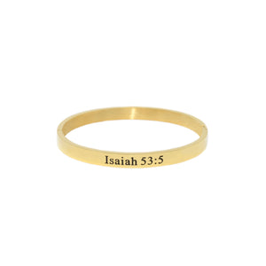 Gold BY HIS STRIPES WE ARE HEALED Bangle Bracelet