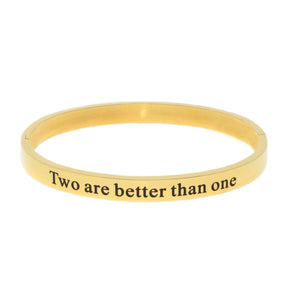 Gold TWO ARE BETTER THAN ONE Bangle Bracelet