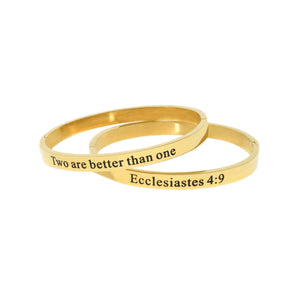 Gold TWO ARE BETTER THAN ONE Bangle Bracelet