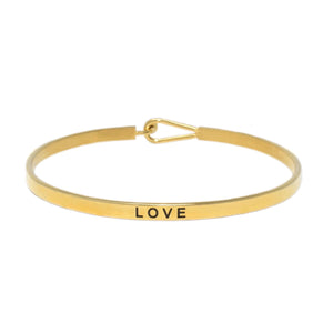 Gold LOVE Thin Hook Bracelet
