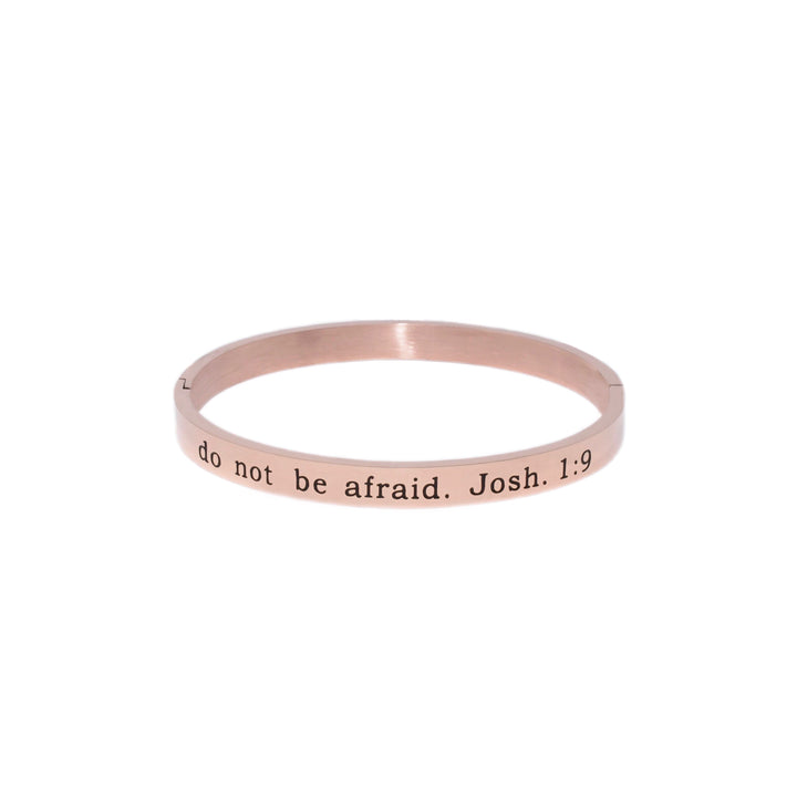 Be Strong And Courageous - Rose Gold Bangle Bracelet