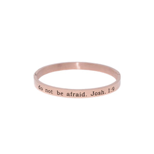 Rose Gold BE STRONG & Courageous Bangle Bracelet
