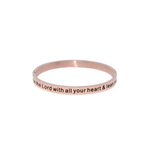 Rose Gold TRUST IN THE LORD Bangle Bracelet