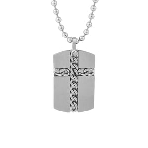 Silver YOU SHALL LOVE Chain Cross Necklace