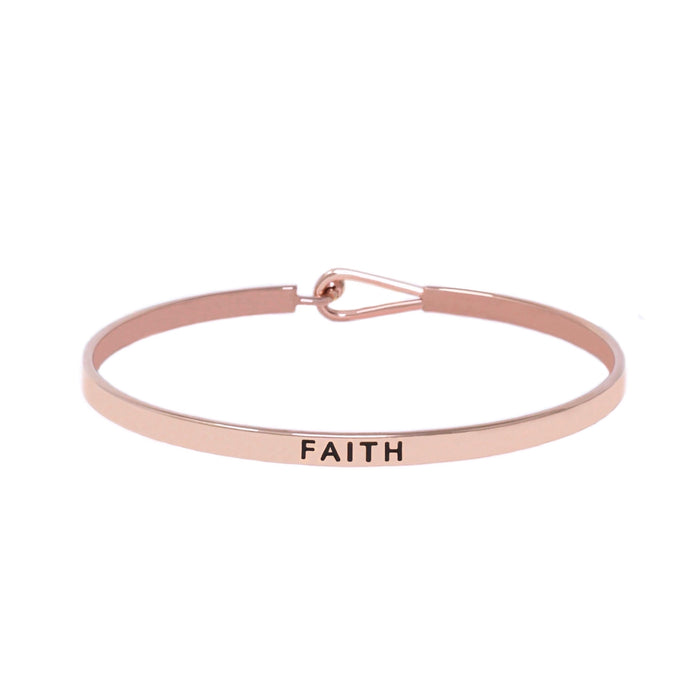 Rose Gold FAITH Thin Hook Bracelet